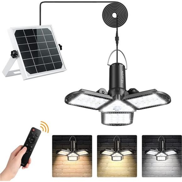 Solar Lights, AGPTEK Solar Lights with 3 Colors Motion Sensor Solar Powered&USB